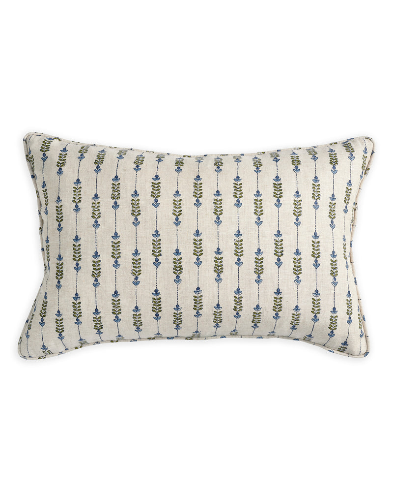 Geneva Moss Azure linen cushion