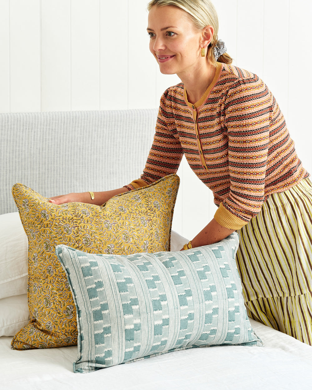 Chowk Celadon Cushion