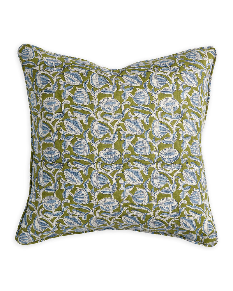 Marbella Moss Azure cushion