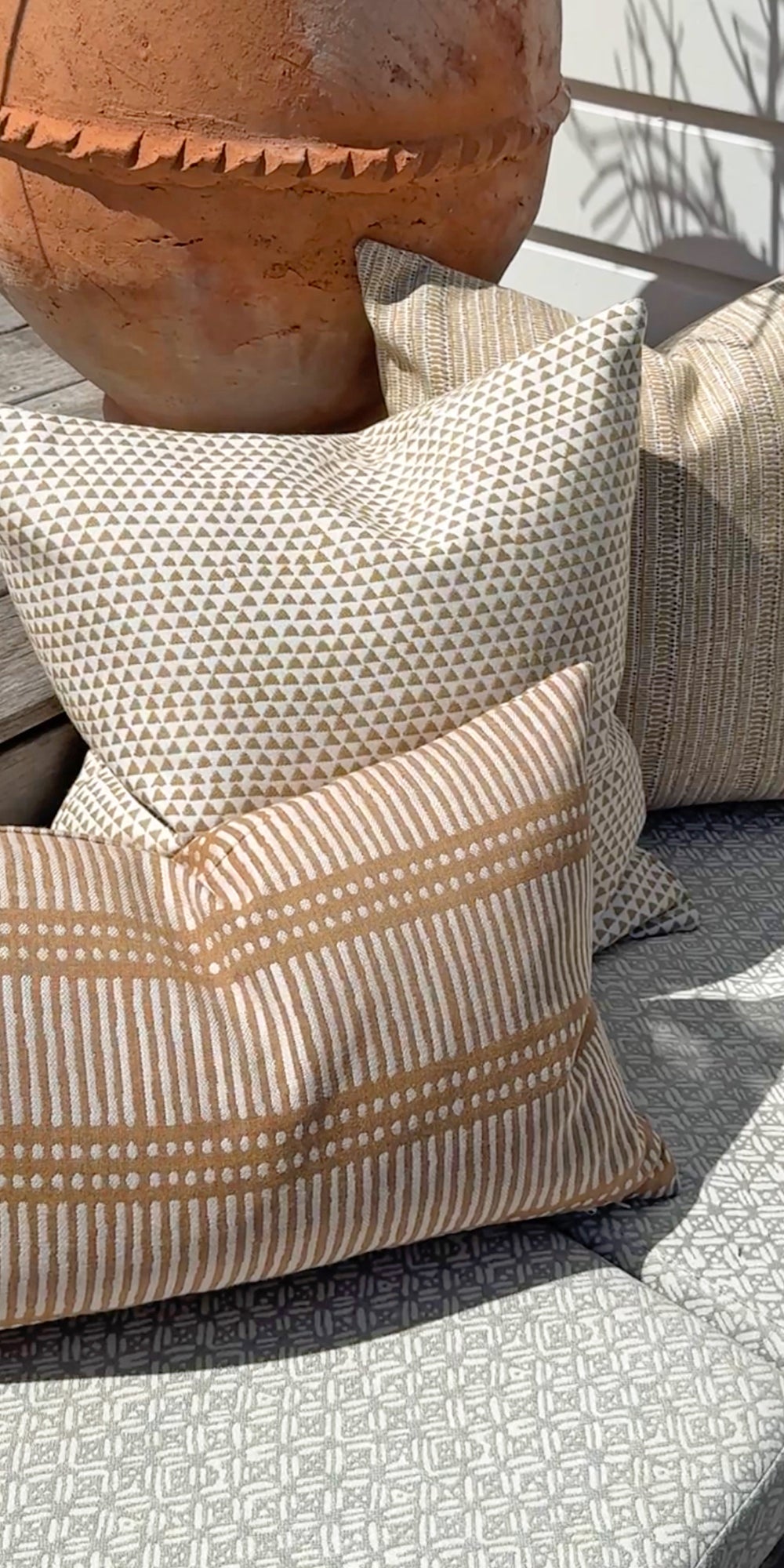Huts Ochre Outdoor Cushion in - Cushions - Walter G Australia