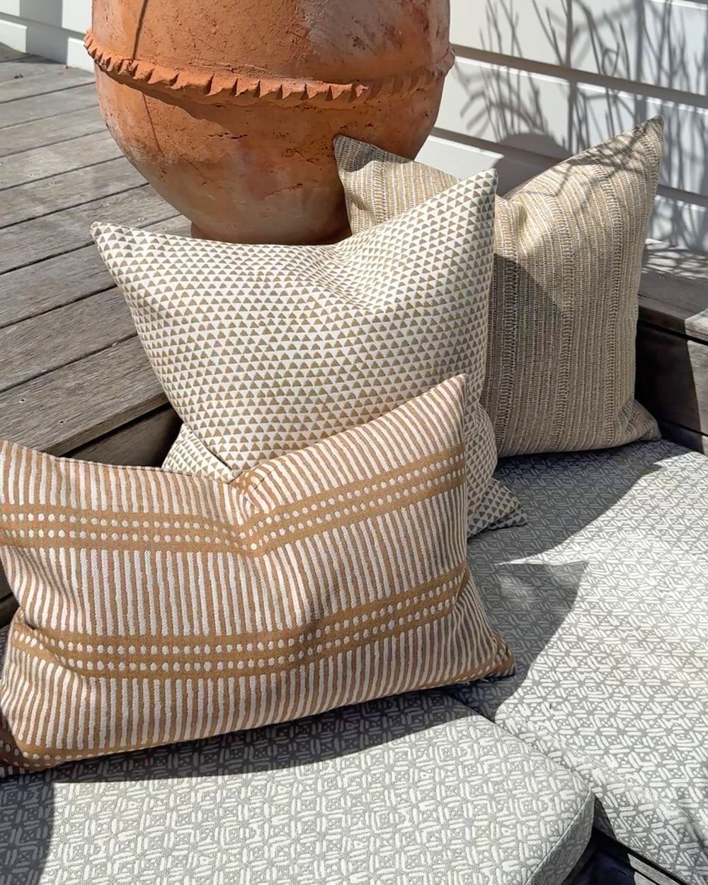 Huts Ochre Outdoor Cushion