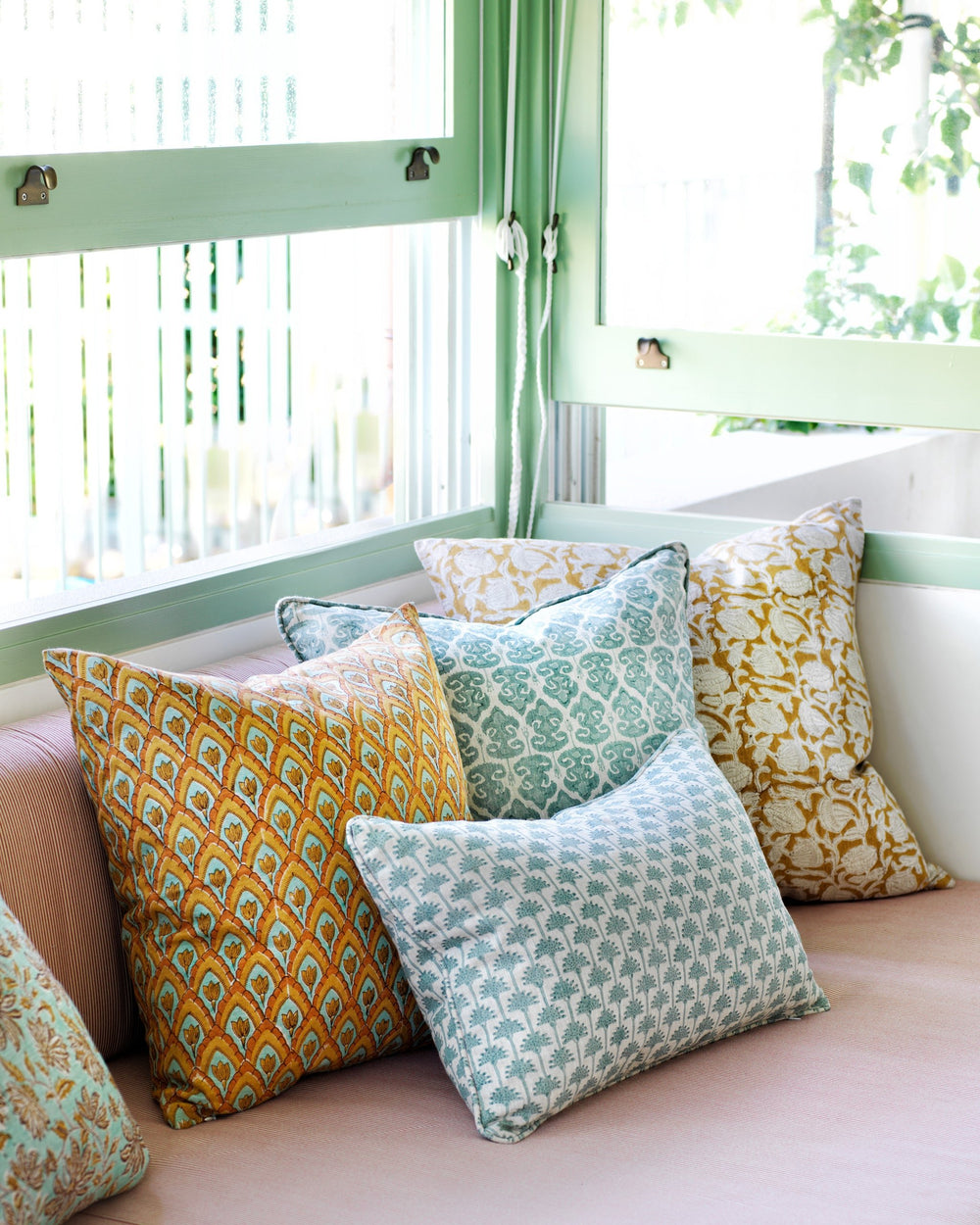 Zadar Celadon Cushion in - Cushions - Walter G Australia