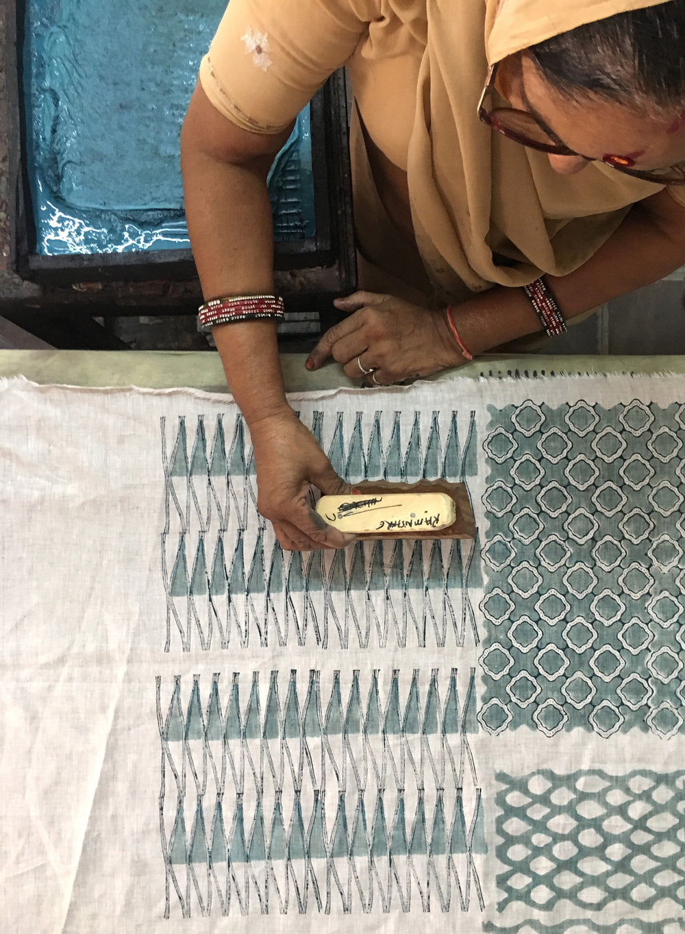 Chowk Celadon Cushion