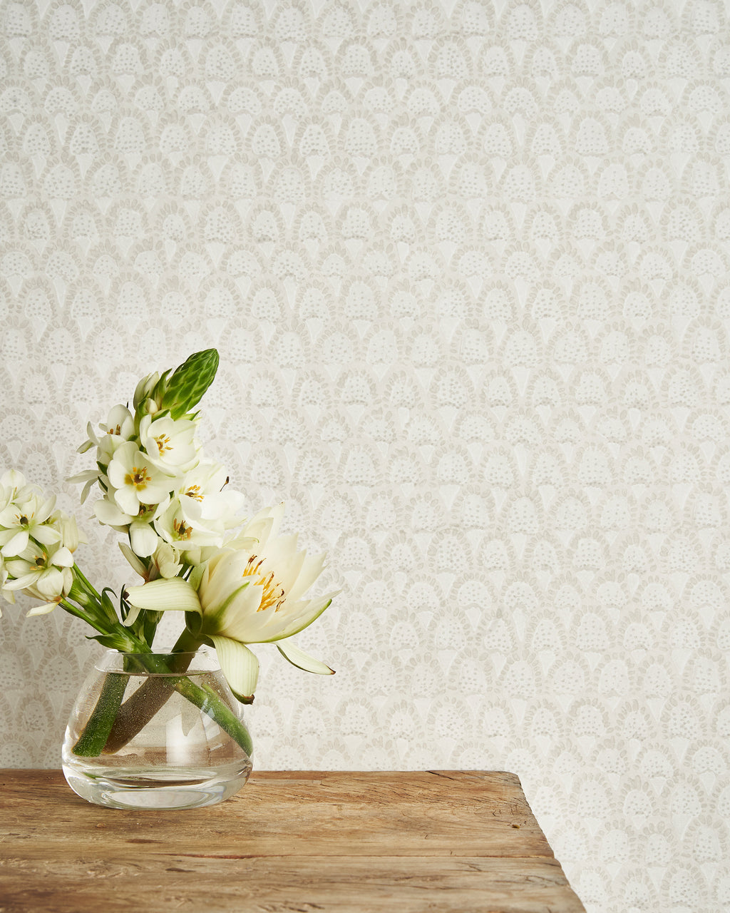 Scopello Limestone Wallpaper | Hand-printed linen cushions, wallpaper
