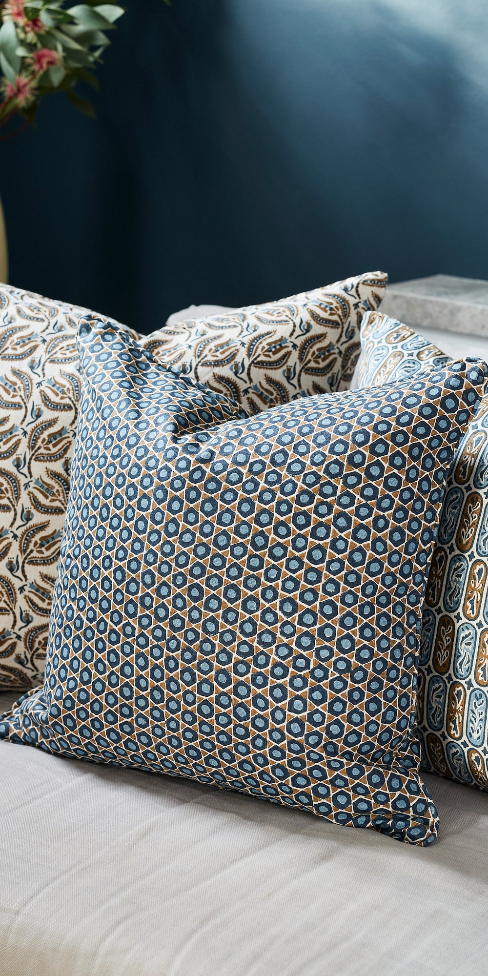 Broccato Tobacco Cushion in - Cushions - Walter G Australia