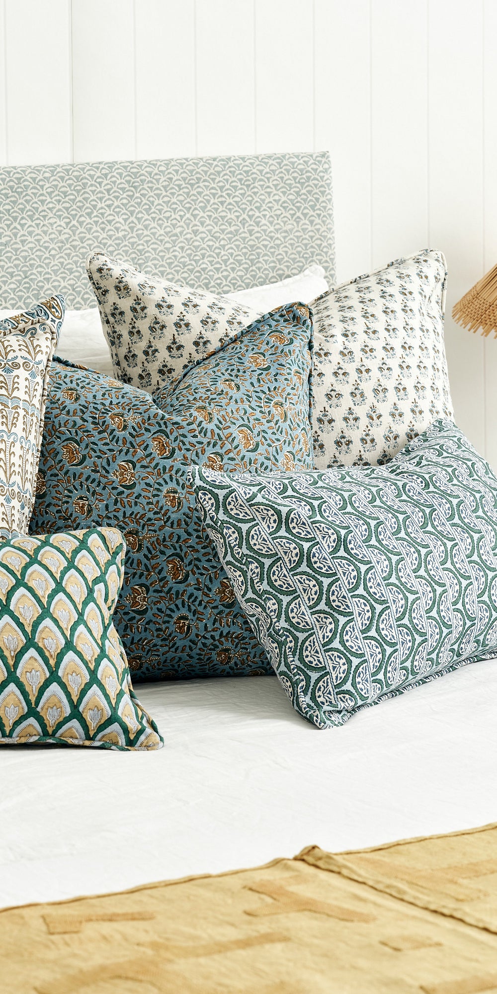 Sanganer Tobacco Cushion in - Cushions - Walter G Australia